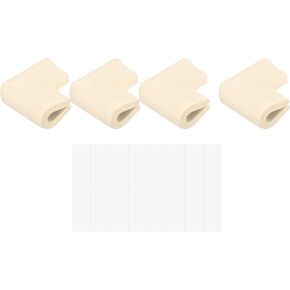 uxcell Corner Guards Edge Protectors, 4Pack U Foam Safety Bumper W Self-Adhesive Tape Furniture Corner Table Edge Guard, 2.16"x1.38"x0.315", Beige in Saudi Arabia