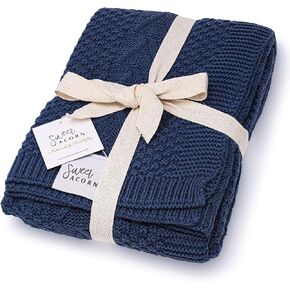 Knit Baby Blanket in Elegant Pattern, Organic Cotton Blankets for Crib or Stroller, Receiving Blankets - Salt White in Saudi Arabia
