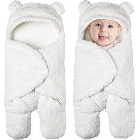 Soarwg Kids Baby Swaddle، بطانية قماط طبيعية لطيفة على شكل دب، بطانية استقبال نوم الأطفال حديثي الولادة من القطيفة الناعمة، هدية تسجيل طفلة وصبي خفيفة الوزن، 0-6 أشهر