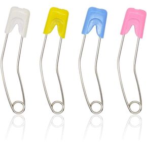 NX Garden 12pcs Curved Safety Pins Plastic Head Safety Locking Baby Cloth Diaper Nappy Pins for Baby Care in Kuwait
