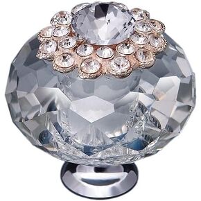 MAHIE 40MM Crystal Knob European Modern Crystal Furniture Handle Wardrobe Door Shower Room Glass Drawer Handle Diamond Pearl Handle Cheerfully (Color : 3, Size : 40mm X 45mm) in Kuwait