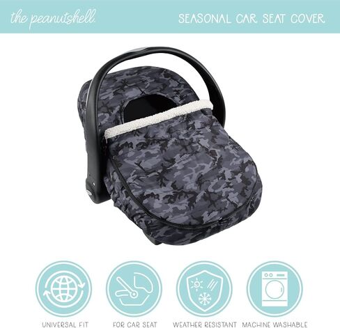 The Peanutshell Car Seat Cover | Black Camo | Winter Carseat Canopy | Car Seat Cover Baby in Saudi Arabia