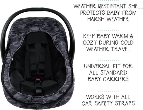The Peanutshell Car Seat Cover | Black Camo | Winter Carseat Canopy | Car Seat Cover Baby in Saudi Arabia