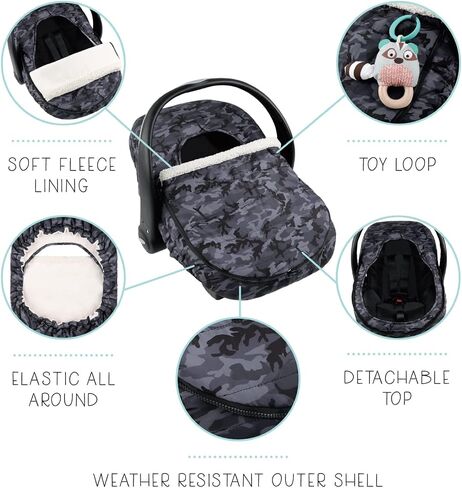 The Peanutshell Car Seat Cover | Black Camo | Winter Carseat Canopy | Car Seat Cover Baby in Saudi Arabia