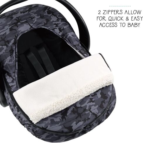 The Peanutshell Car Seat Cover | Black Camo | Winter Carseat Canopy | Car Seat Cover Baby in Saudi Arabia