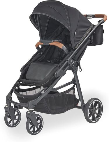 عربة وعربة Larktale Crossover الكل في واحد - تحويل من عربة أطفال واحدة إلى عربة سحب بمقعدين مع مظلة - بايرون بلاك in Kuwait