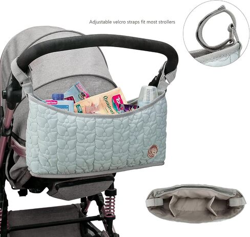 Stroller Hanging Bag with Wet Bag- Baby Diaper Bag Stroller Organizer Caddy Portable Stroller Storage Pouch for Outdoor in Kuwait