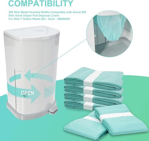 4 Pack Adult Diaper Liner Refills Compatible with Janibell Akord 280 Slim Model Adult Diaper System, A Single Liner Pack Will Last for Over 500 Adult Briefs Using in Kuwait