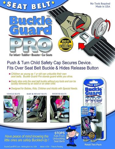 Seat Belt Lock Cover, 2 Pk for Buses & Commercial Use | Helps prevent child escape from seat belts. Ideal for special needs, buses, vans & EMS. Child Resistant cap, No key required. in Saudi Arabia