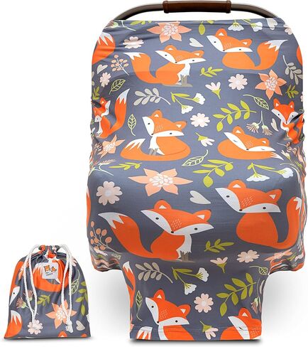 PIP+HARDY Baby Nursing & Breastfeeding Cover, One Size fits Most, Baby Car Seat Cover with Spandex, Car Seat Covers for Babies, Carseat Cover, Washable High Chair Cover, Newborn Baby Essentials in Saudi Arabia