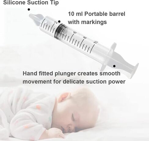 PandaEar Baby Nasal Irrigator with Portable Box, Professional Baby Nasal Irrigator with Tweezers & Cleaning Brush for Newborn Infants Kids Children, High Quality and Clean Silicone Nasal Tips, 4pcs in Saudi Arabia