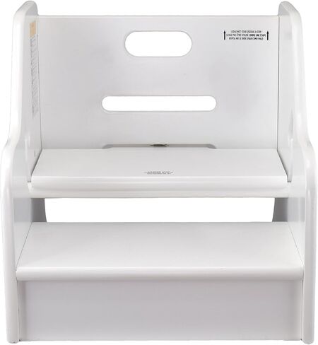Little Partners Toddler Step Up Stool | 2 Step Adjustable Height for Kitchen, Bathroom or Nursery (Soft White) in Saudi Arabia