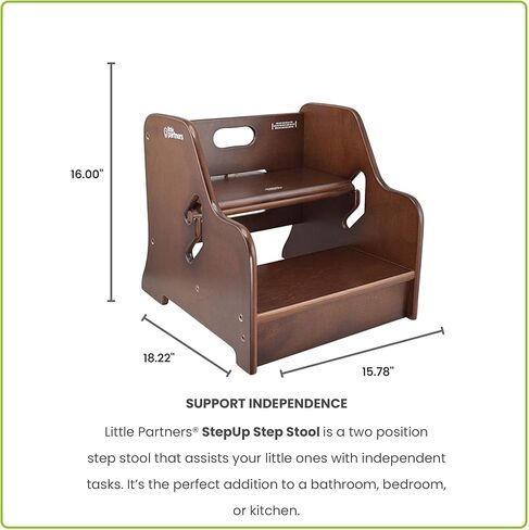 Little Partners Toddler Step Up Stool | 2 Step Adjustable Height for Kitchen, Bathroom or Nursery (Soft White) in Saudi Arabia