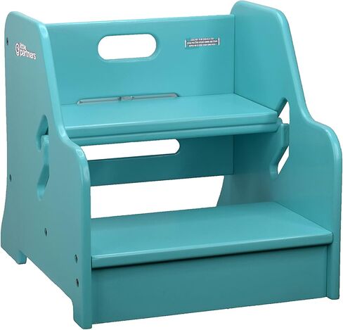 Little Partners Toddler Step Up Stool | 2 Step Adjustable Height for Kitchen, Bathroom or Nursery (Soft White) in Saudi Arabia