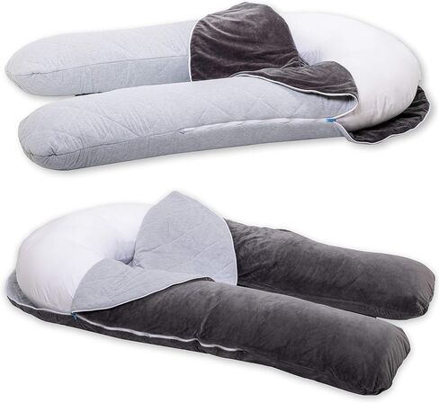 بودي نيست™ وسادة حمل للنوم - وسادة امومة على شكل حرف U للنساء الحوامل - وسادة تبريد للجسم لجميع الفصول مع غطاء مزدوج الجوانب قابل للعكس والازالة، قابل للغسل وناعم مينكي in Kuwait