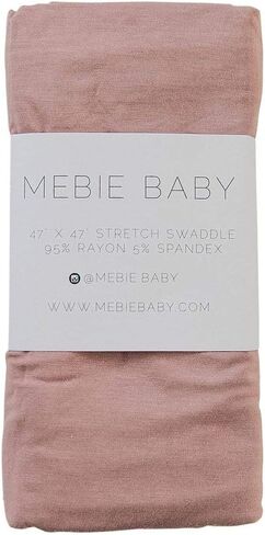 Mebie Baby Charcoal Stretch Swaddle, Modern and Neutral Swaddle Blanket for Baby Girl, Soft Baby Blankets, Newborn Swaddle Blanket, 0-3 Month, Comfy Wrap, Baby Essentials & Gifts (47" x 47") in Saudi Arabia