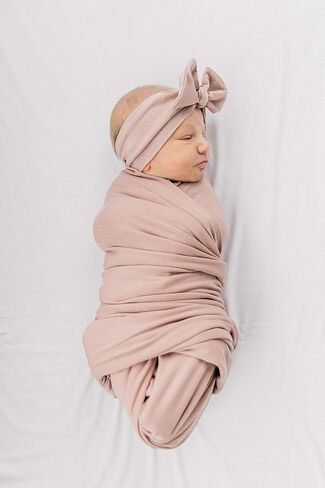 Mebie Baby Charcoal Stretch Swaddle, Modern and Neutral Swaddle Blanket for Baby Girl, Soft Baby Blankets, Newborn Swaddle Blanket, 0-3 Month, Comfy Wrap, Baby Essentials & Gifts (47" x 47") in Saudi Arabia