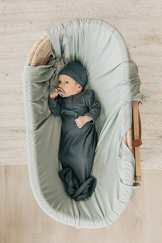 Mebie Baby Charcoal Stretch Swaddle, Modern and Neutral Swaddle Blanket for Baby Girl, Soft Baby Blankets, Newborn Swaddle Blanket, 0-3 Month, Comfy Wrap, Baby Essentials & Gifts (47" x 47") in Saudi Arabia