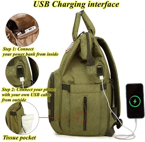 Tactical Diaper Backpack with USB Port (DADDY and MOMMY patches) in Saudi Arabia