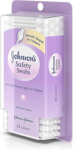 Johnson's 008256OurBundle Non-Chlorine Bleached Safety Ear Swabs for Babies and Children, 55 ct ( Pack of 2) in Saudi Arabia
