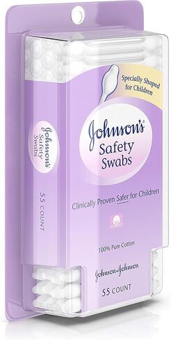 Johnson's 008256OurBundle Non-Chlorine Bleached Safety Ear Swabs for Babies and Children, 55 ct ( Pack of 2) in Saudi Arabia