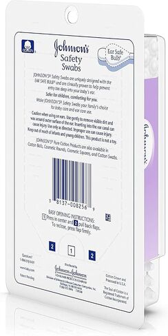 Johnson's 008256OurBundle Non-Chlorine Bleached Safety Ear Swabs for Babies and Children, 55 ct ( Pack of 2) in Saudi Arabia