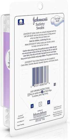 Johnson's 008256OurBundle Non-Chlorine Bleached Safety Ear Swabs for Babies and Children, 55 ct ( Pack of 2) in Saudi Arabia