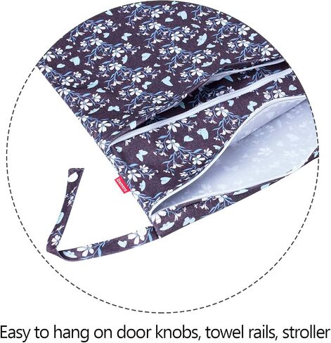 Damero 3Pcs Wet Dry Bag with 2 Zippered Pockets and Snap Handle for Cloth Diaper, Swimsuit, Clothes, Ideal for Travel, Exercise, Daycare, Roomy and Water-resistant (Bear) in Kuwait