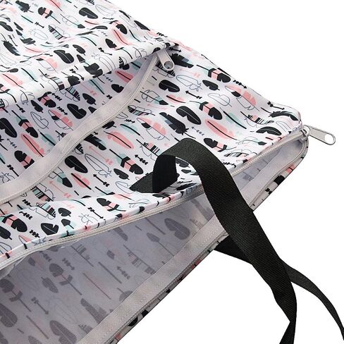 ALVABABY 2 Pack Large Wet Dry Bag Waterproof Hanging Cloth Diaper with Double Zippered Pockets 25x18 inches (Rainbow and flowers) in Saudi Arabia