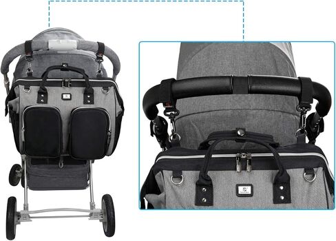 Pomelo Best Multifunctional Diaper Bag Totes with Changing Pad & Stroller Straps, Large Portable Newborn Baby Bags, Unisex and Stylish Travel Diaper Backpacks for Mom and Dad, Army Green in Kuwait