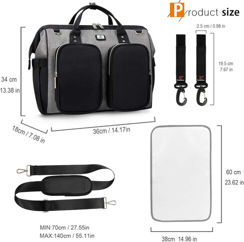 Pomelo Best Multifunctional Diaper Bag Totes with Changing Pad & Stroller Straps, Large Portable Newborn Baby Bags, Unisex and Stylish Travel Diaper Backpacks for Mom and Dad, Army Green in Kuwait