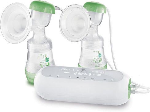 MAM 2-in-1 Double Electric Breast Pump & Manual Breast Pump, Portable Breast Pump with 2 Easy Start Anti-Colic Bottles & Breastfeeding Supplies in Saudi Arabia
