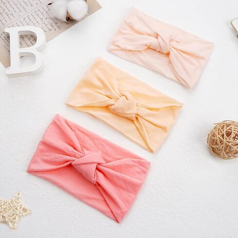 15PCS Baby Nylon Headbands 5 inches Handmade Cross Elastic Soft Headbands | Without bow baby headbands 15 colors one size fits all no red mark leaves handmade nylon hairbands in Saudi Arabia