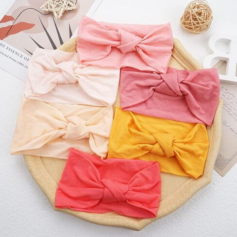 15PCS Baby Nylon Headbands 5 inches Handmade Cross Elastic Soft Headbands | Without bow baby headbands 15 colors one size fits all no red mark leaves handmade nylon hairbands in Saudi Arabia