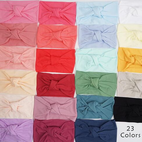 15PCS Baby Nylon Headbands 5 inches Handmade Cross Elastic Soft Headbands | Without bow baby headbands 15 colors one size fits all no red mark leaves handmade nylon hairbands in Saudi Arabia