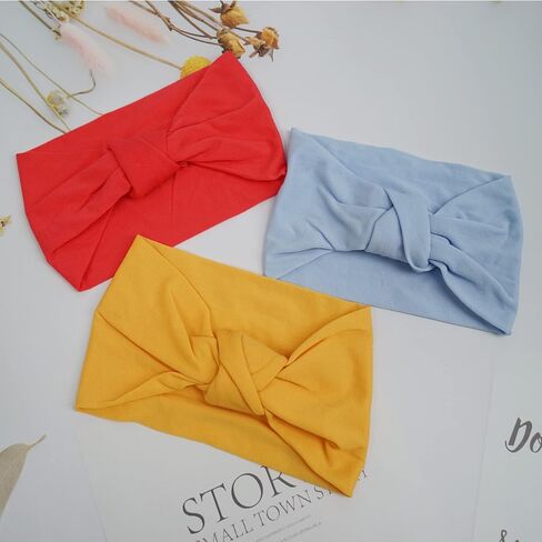 15PCS Baby Nylon Headbands 5 inches Handmade Cross Elastic Soft Headbands | Without bow baby headbands 15 colors one size fits all no red mark leaves handmade nylon hairbands in Saudi Arabia