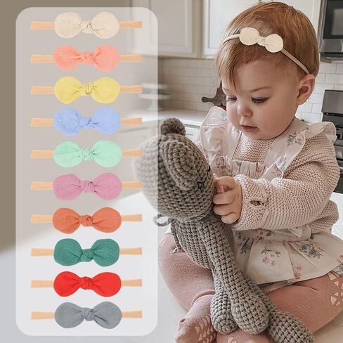 ZYSC Baby Girl Bows Infant Headbands Newborn Toddler Nylon Hairbands Hair Accessories for Baby Girls in Kuwait