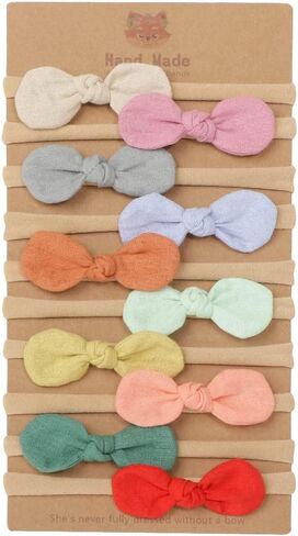 ZYSC Baby Girl Bows Infant Headbands Newborn Toddler Nylon Hairbands Hair Accessories for Baby Girls in Kuwait