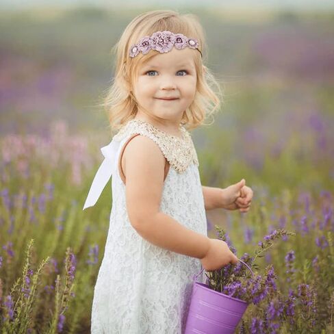 Cinaci 5 Pack Delicate Floral Flower Nylon Headbands Hair Bands Accessories for Baby Girls Newborns Infants Toddlers Kids (5 Pack S10) in Saudi Arabia