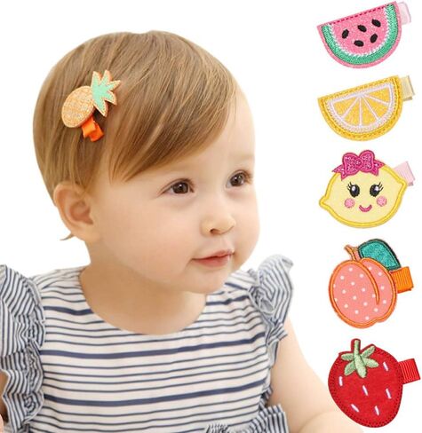 inSowni 16 Pack Embroidery Cute Fruit Animal Fully Lined Alligator Hair Clips Accessories Barrettes for Baby Girl Toddlers Infants Kids Teens One Size in Saudi Arabia