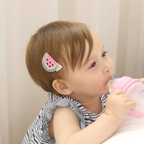 inSowni 16 Pack Embroidery Cute Fruit Animal Fully Lined Alligator Hair Clips Accessories Barrettes for Baby Girl Toddlers Infants Kids Teens One Size in Saudi Arabia