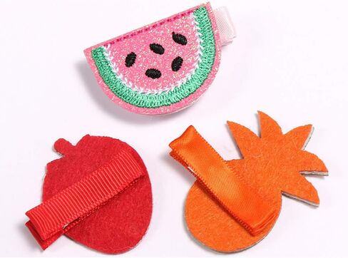 inSowni 16 Pack Embroidery Cute Fruit Animal Fully Lined Alligator Hair Clips Accessories Barrettes for Baby Girl Toddlers Infants Kids Teens One Size in Saudi Arabia