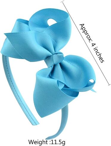 DEEKA 4 بوصة 12 قطعة من شريط Grosgrain أقواس رأس عصرية فيونكات شعر للفتيات الصغيرات in Kuwait