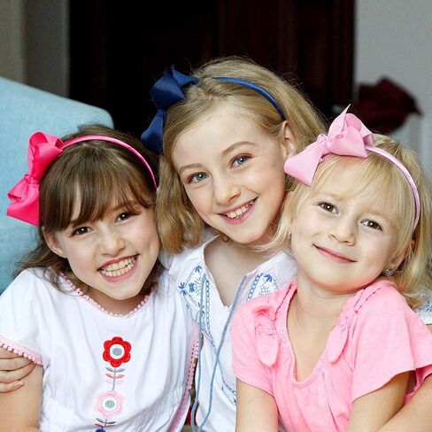 DEEKA 4 بوصة 12 قطعة من شريط Grosgrain أقواس رأس عصرية فيونكات شعر للفتيات الصغيرات in Kuwait