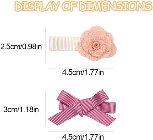10Pcs Baby Girls Hair Clips Full Lined Alligator Clip Floral Bow Barrettes Handmade Hair Accessories for Newborn Infant Toddler Kids in Kuwait