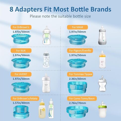 Bottle Warmer,Portable Bottle Warmer with 8 Adapters, Cordless Travel Bottle Warmer with 5 Accurate Temperature Control, Rechargeable Baby Bottle Warmer for Breastmilk or Formula in Saudi Arabia