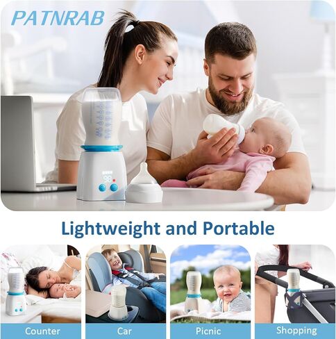Bottle Warmer,Portable Bottle Warmer with 8 Adapters, Cordless Travel Bottle Warmer with 5 Accurate Temperature Control, Rechargeable Baby Bottle Warmer for Breastmilk or Formula in Saudi Arabia