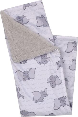 Disney Dumbo Gray and White Super Soft Sherpa Baby Blanket and Security Blanket 2-Piece Set in Saudi Arabia