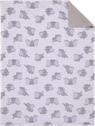 Disney Dumbo Gray and White Super Soft Sherpa Baby Blanket and Security Blanket 2-Piece Set in Saudi Arabia