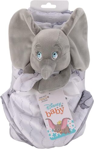 Disney Dumbo Gray and White Super Soft Sherpa Baby Blanket and Security Blanket 2-Piece Set in Saudi Arabia